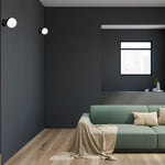 Sfera Designer Wall Lamp Hand Made Scandi Style Minimalistic Matt Black And White Glass