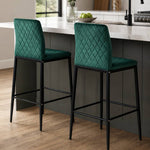 2pcs Upholstered Bar Stools | Green