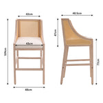 Set Of 2 Modern Upholstered High Bar Stools | Beige