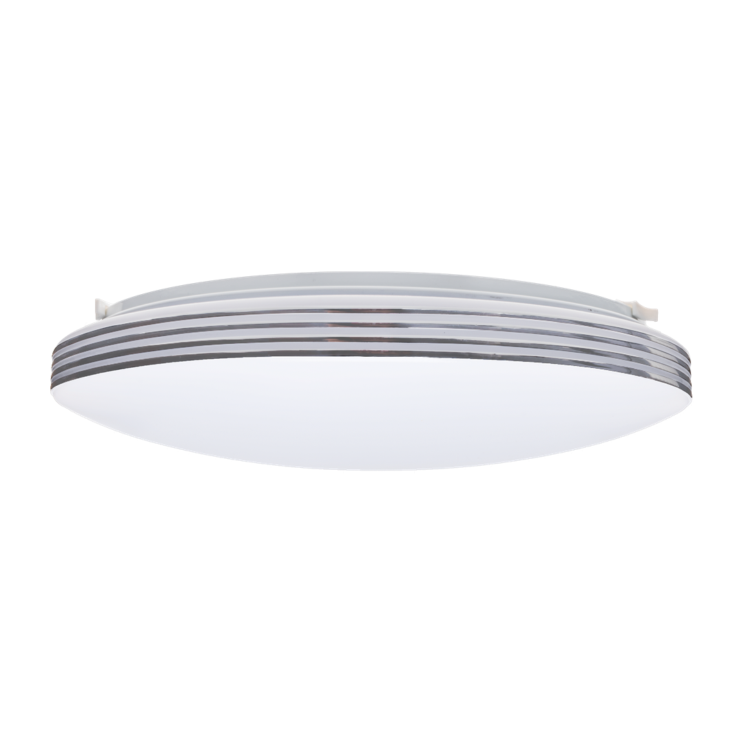 Ceiling Lamp Siena Stylish White And Chrome Circular Design Dimmable Including Remote Control | 35cm | White