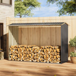 Outdoor Garden Steel Log Storage Shed Weatherproof Firewood Organizer | One Size | Anthracite