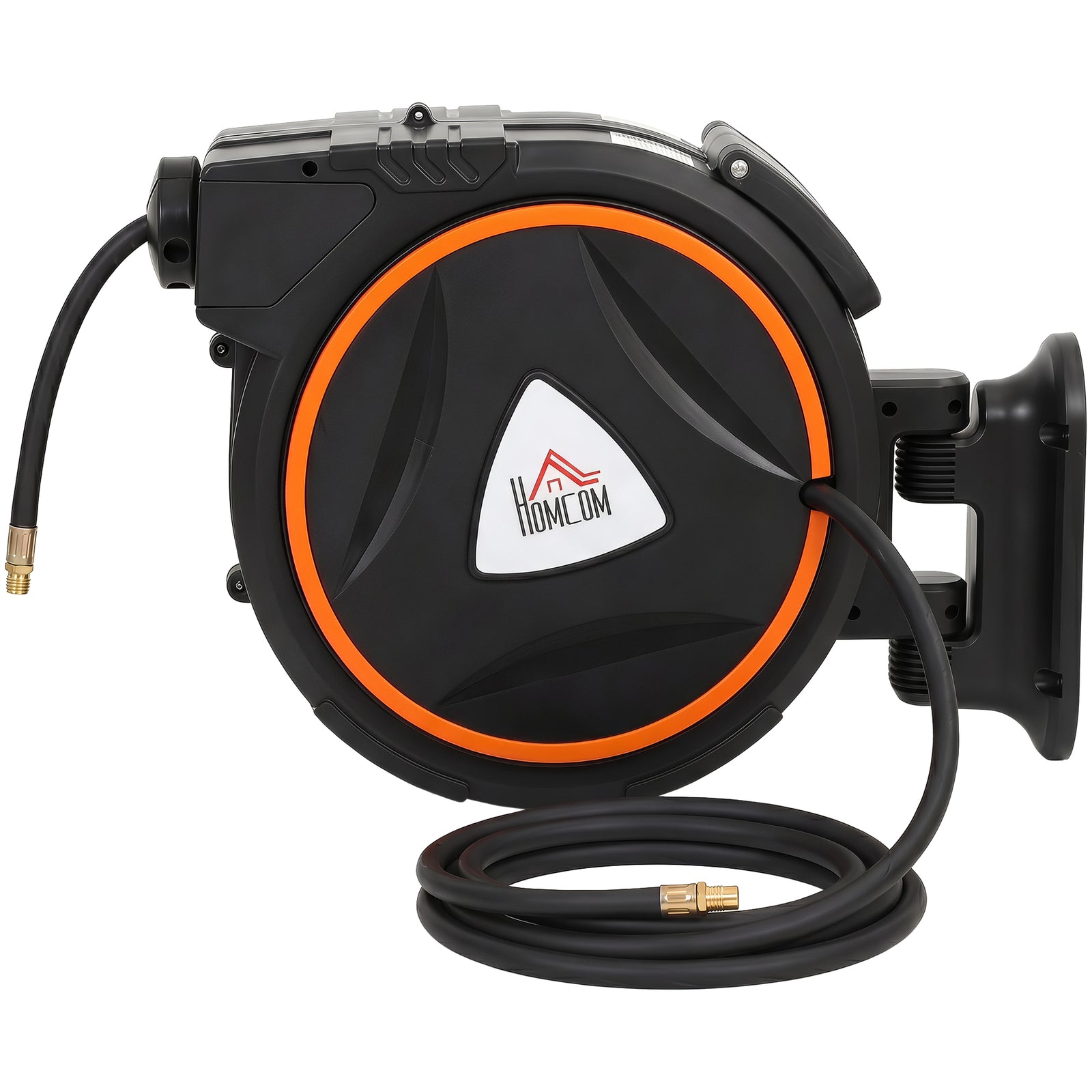 Wall Mount Auto Rewind Hose Reel With 180° Swivel Bracket | 15m | Black
