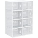 8pcs Clear Plastic Shoe Storage Box For Uk/eu Size 8.5/43