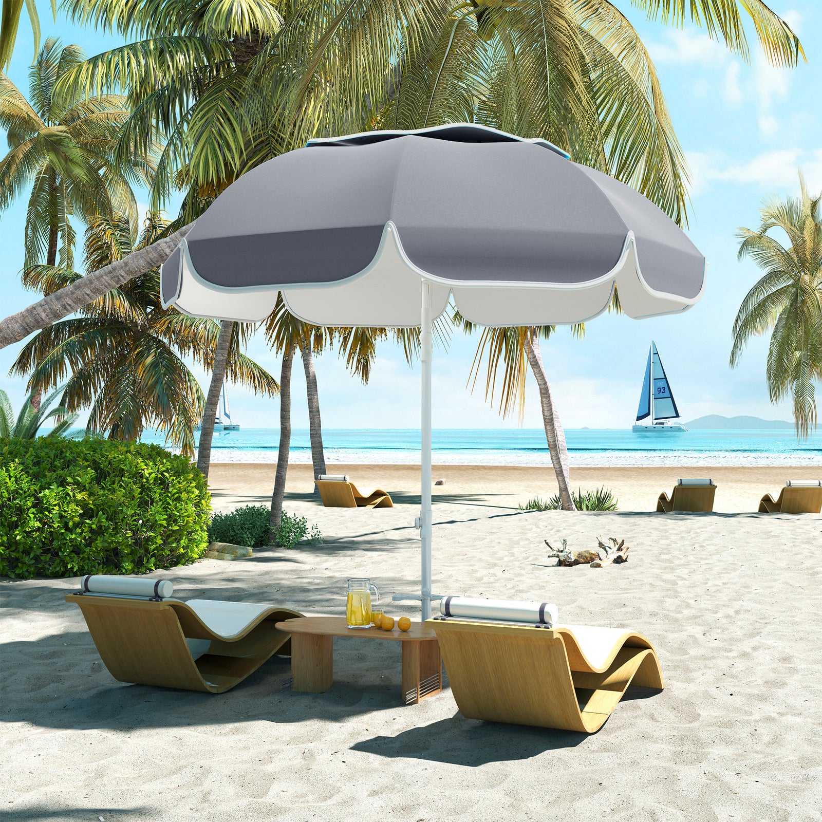 Beach Umbrella, Portable With Sand Anchor