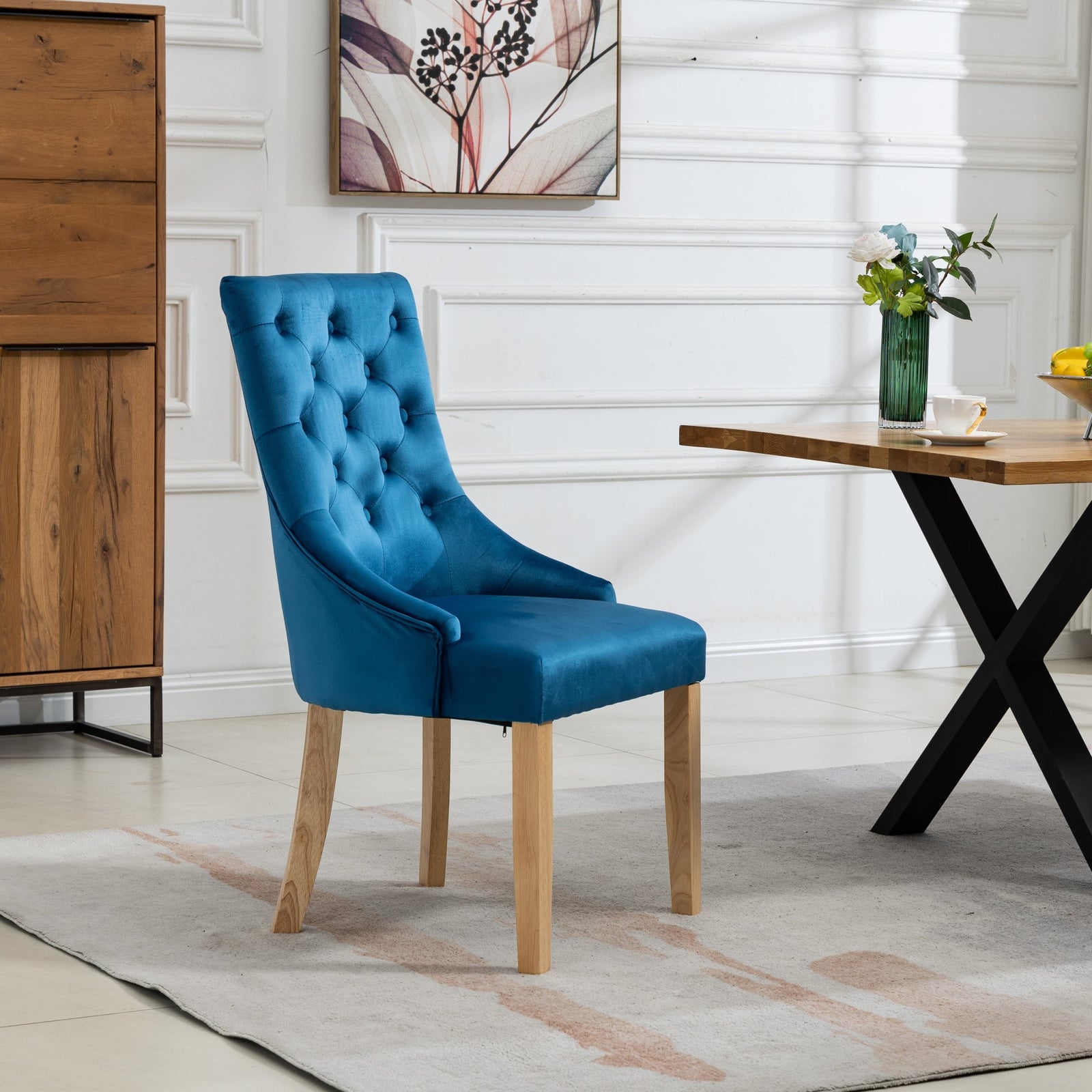Set Of 2 Ravenna Velvet Dining Chairs | Blue