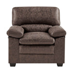Bonded Faux Leather Armchair Sofa | Dark Brown