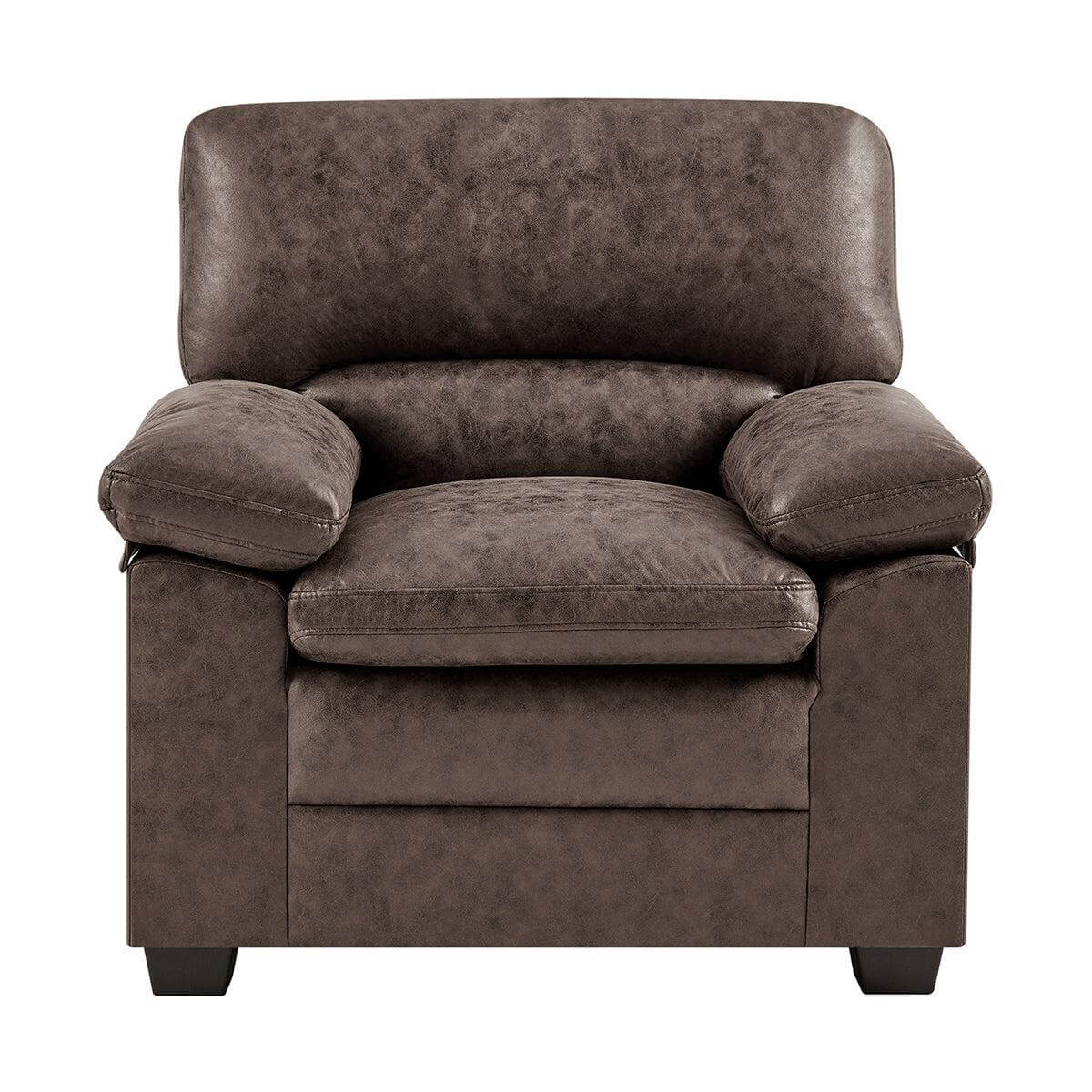 Bonded Faux Leather Armchair Sofa | Dark Brown