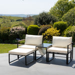 Serano Outdoor 2 Seat Sofa With Centre Table + Stools