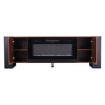 36-inch Recessed Electric Fireplace Tv Stand With Remote Control, 12 Flame Colors & 5 Brightness Levels | Walnut