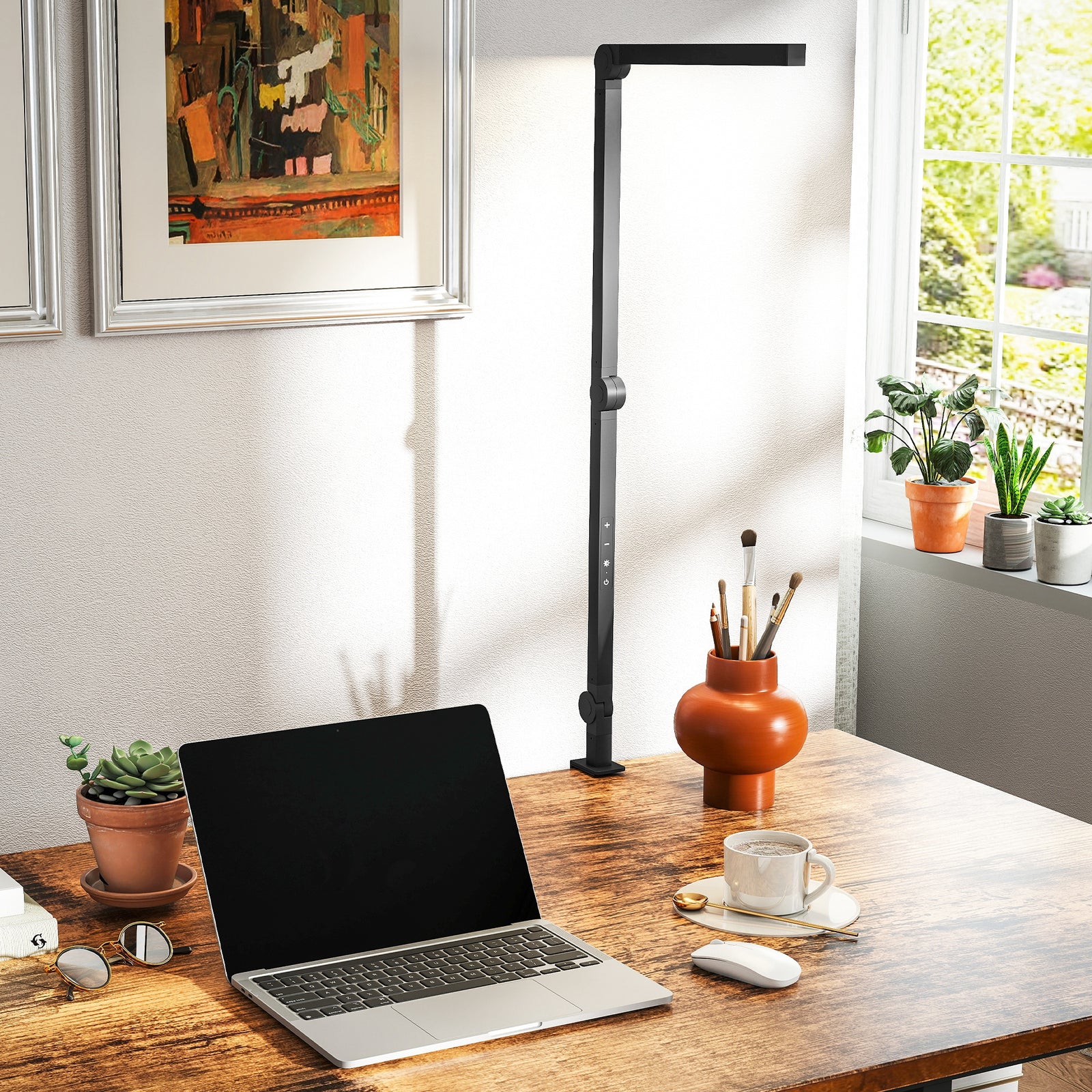 Desk Lamp With Adjustable Swing Arm, Dimmable Led Desk Light | Black