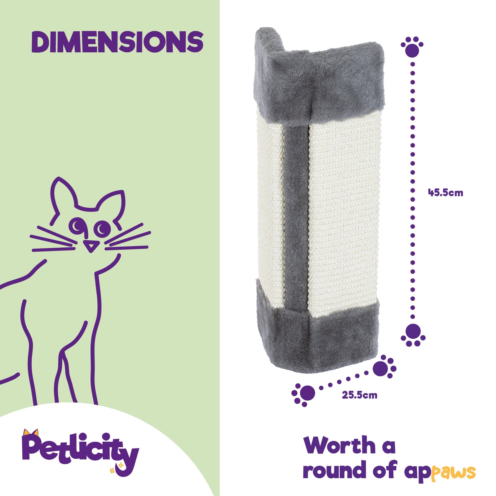 Corner Cat Scratch Post - Grey
