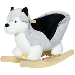 Husky-shaped Baby Rocking Horse With Seatbelt, For Ages 18-36 Months
