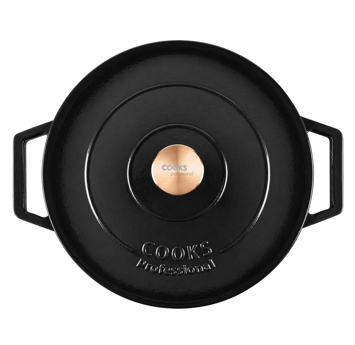 Cooks Professional Set Of 3 Cast Iron Casserole Dishes - 20, 26 & 28cm