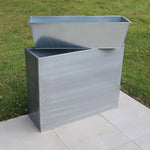Long Zinc Galvanised Tall Trough Planter | 90cm x 30cm x 60cm | Silver