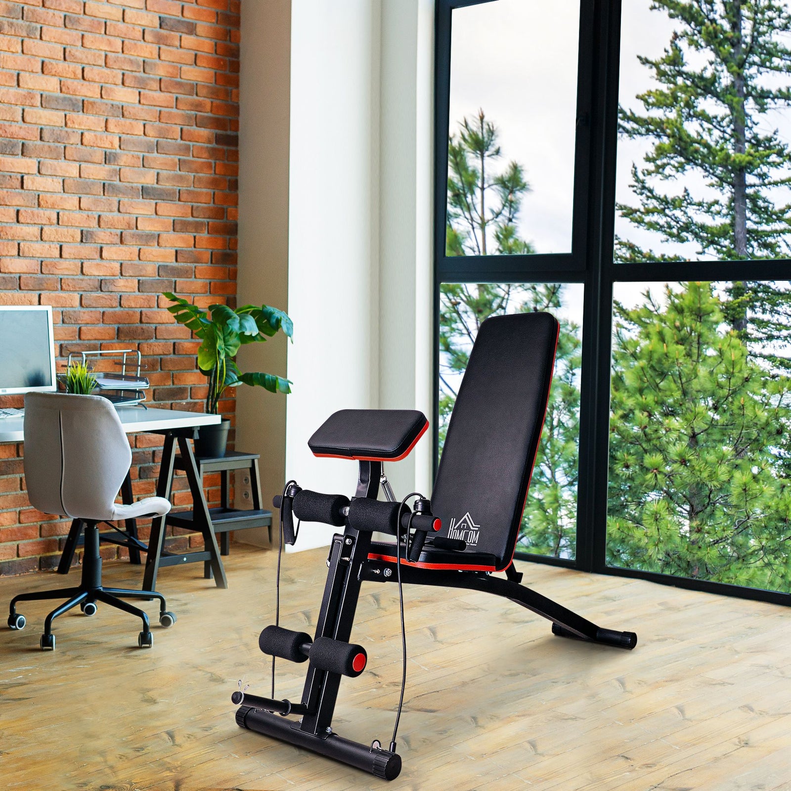 Foldable Dumbbell Bench - 7 Incline Adjustable | Black