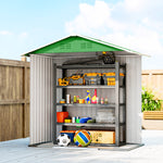 6.5x3.5ft Metal Garden Shed For Garden | Green