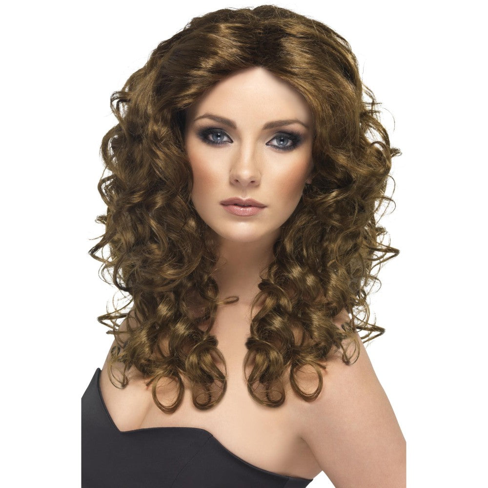 Glamour Long Curly Wig | Brown