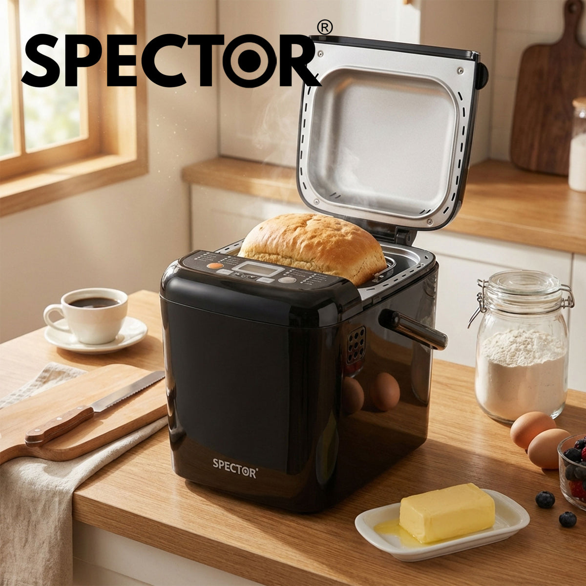 Spector 19 In 1 Bread Maker 1.2lb Bread Machine Low Noise 500w Timer Non Stick