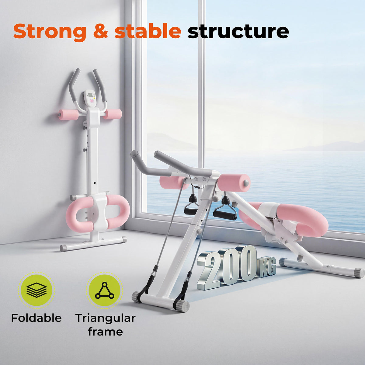 Centra Adjustable Ab Machine Foldable Abdominal Trainer Home Workout Monitor
