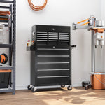 14 Drawer Tool Cabinet, Lockable, Wheels | Black