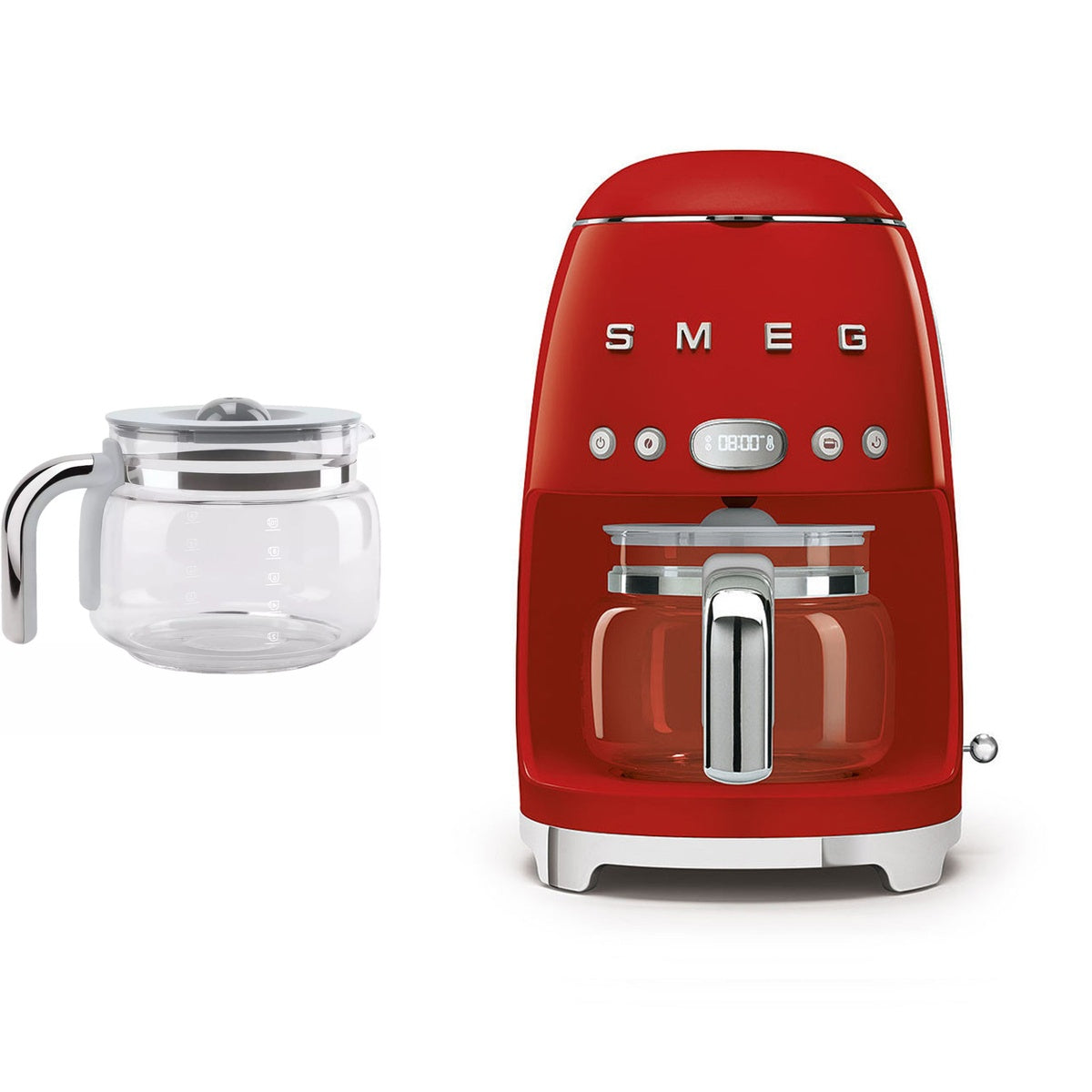 Dcf02 Drip Filter Coffee Machine With Spare Glass Carafe | Red