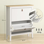 2 Drawer Shoe Cabinet For Hallway | White