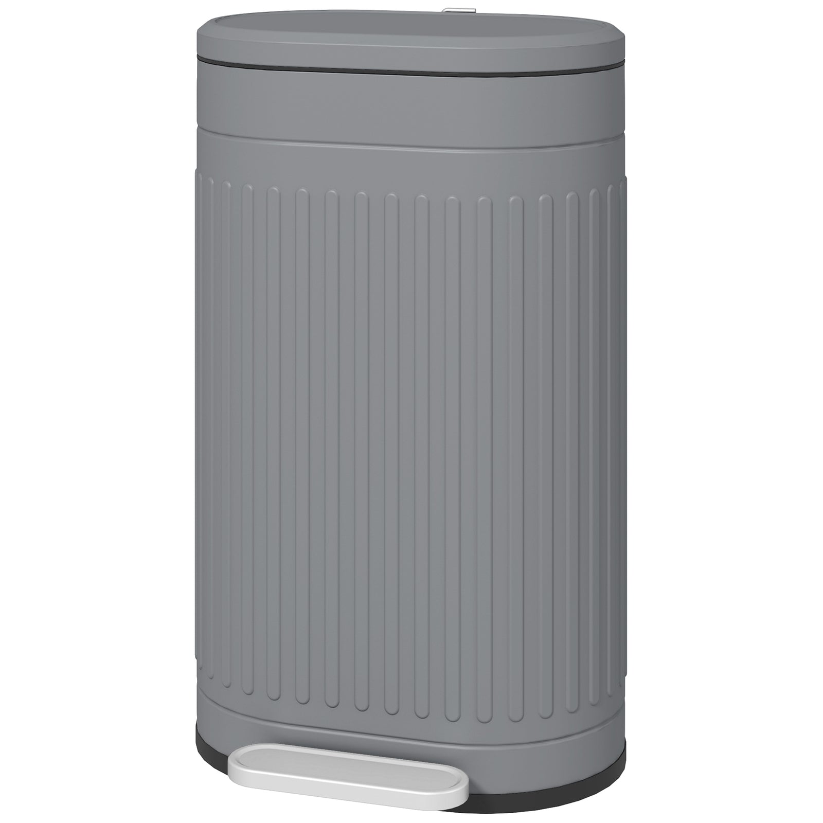 HOMCOM 30l Pedal Bin, Metal Kitchen Bin With Soft-close Lid, Grey