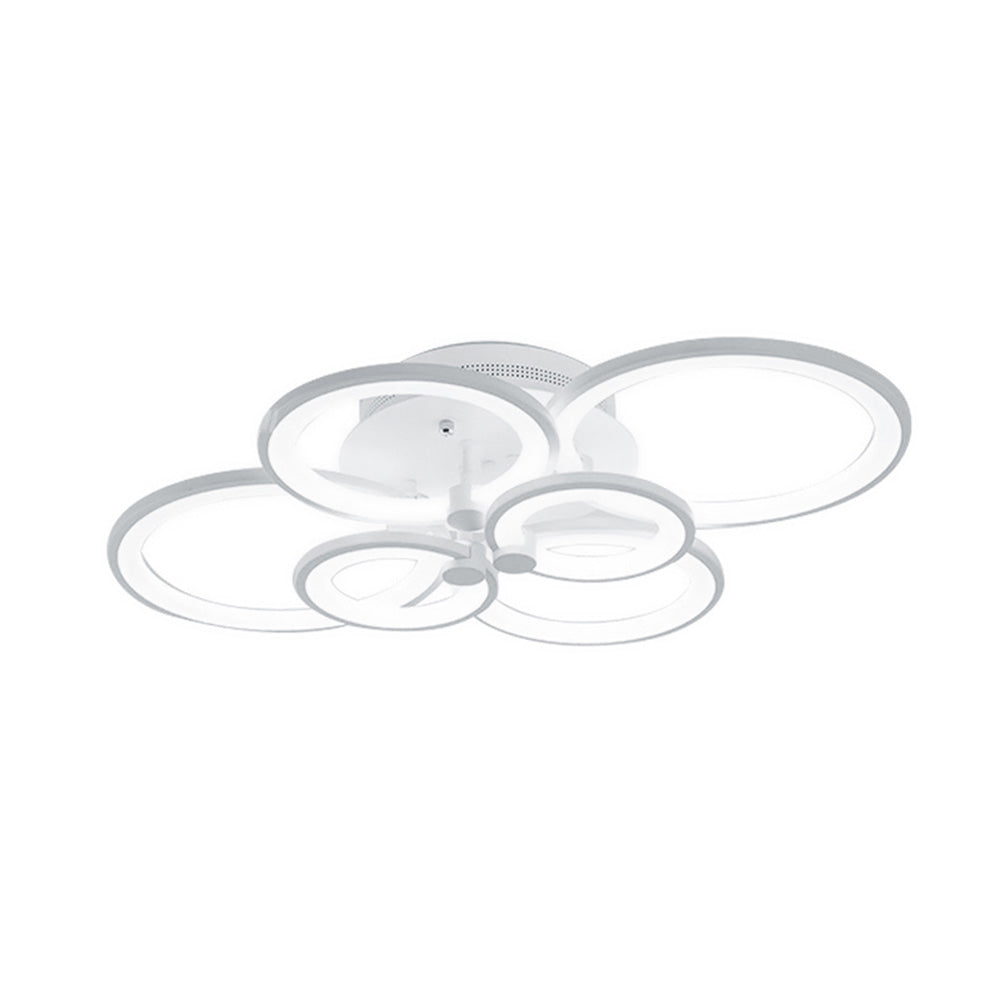 Modern Circular Led Semi Flush Ceiling Light-75cm W