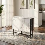 Breeins Folding Dining Table With Wheels And Storage Shelves