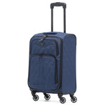 55x35x20cm Lightweight 4 Wheel 800d Soft Case Quilted Suitcases Set Of 3 Anti Crack - Cabin & Hold Luggage 100+ Airlines Approved | Cabin | Navy Blue