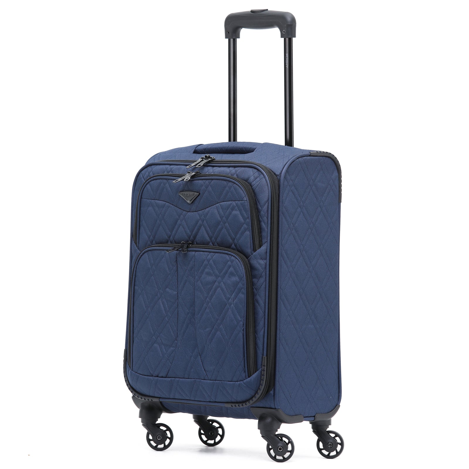55x35x20cm Lightweight 4 Wheel 800d Soft Case Quilted Suitcases Set Of 3 Anti Crack - Cabin & Hold Luggage 100+ Airlines Approved | Cabin | Navy Blue