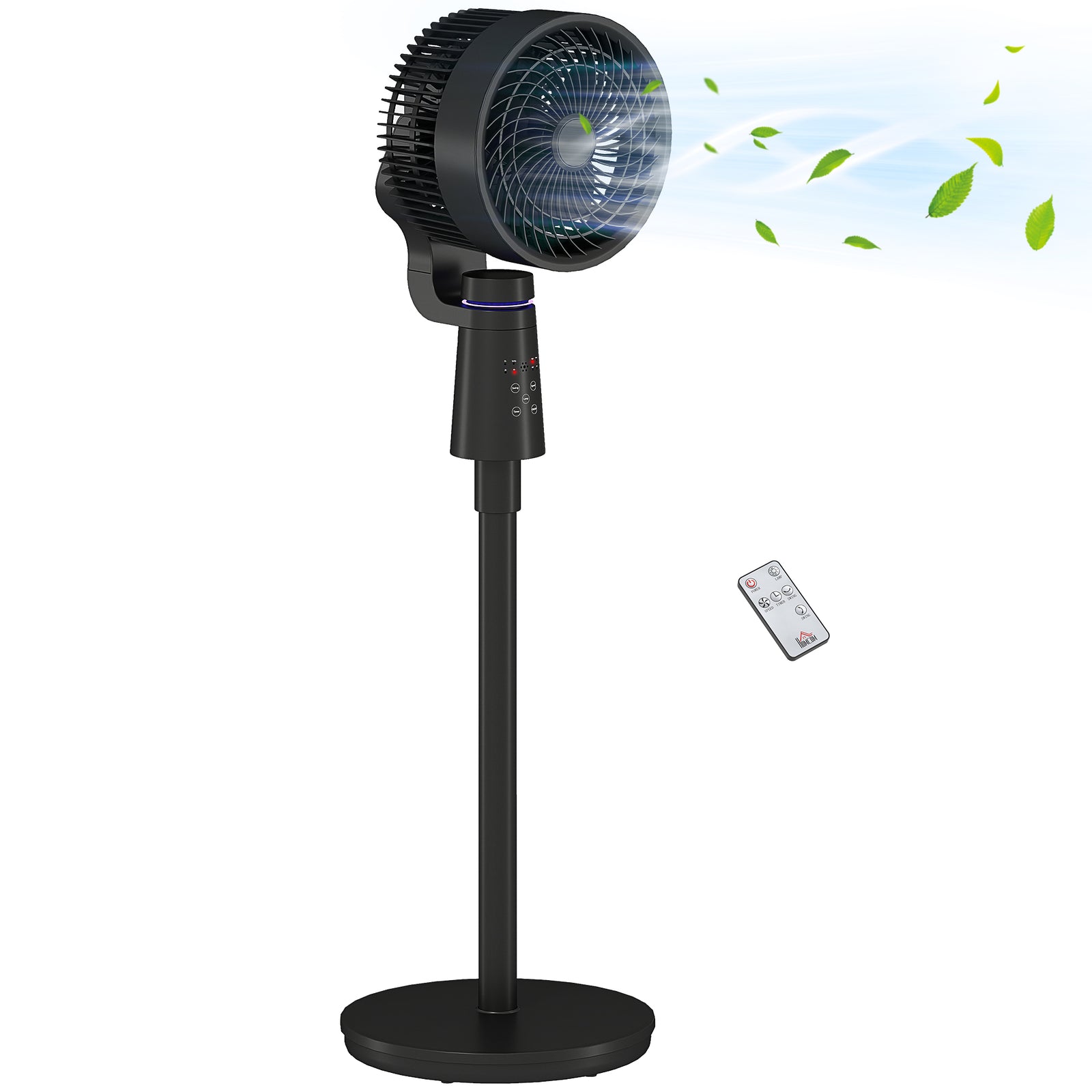 Pedestal Fan, Air Circulation Fan With Oscillating, Tilt | One Size | Black
