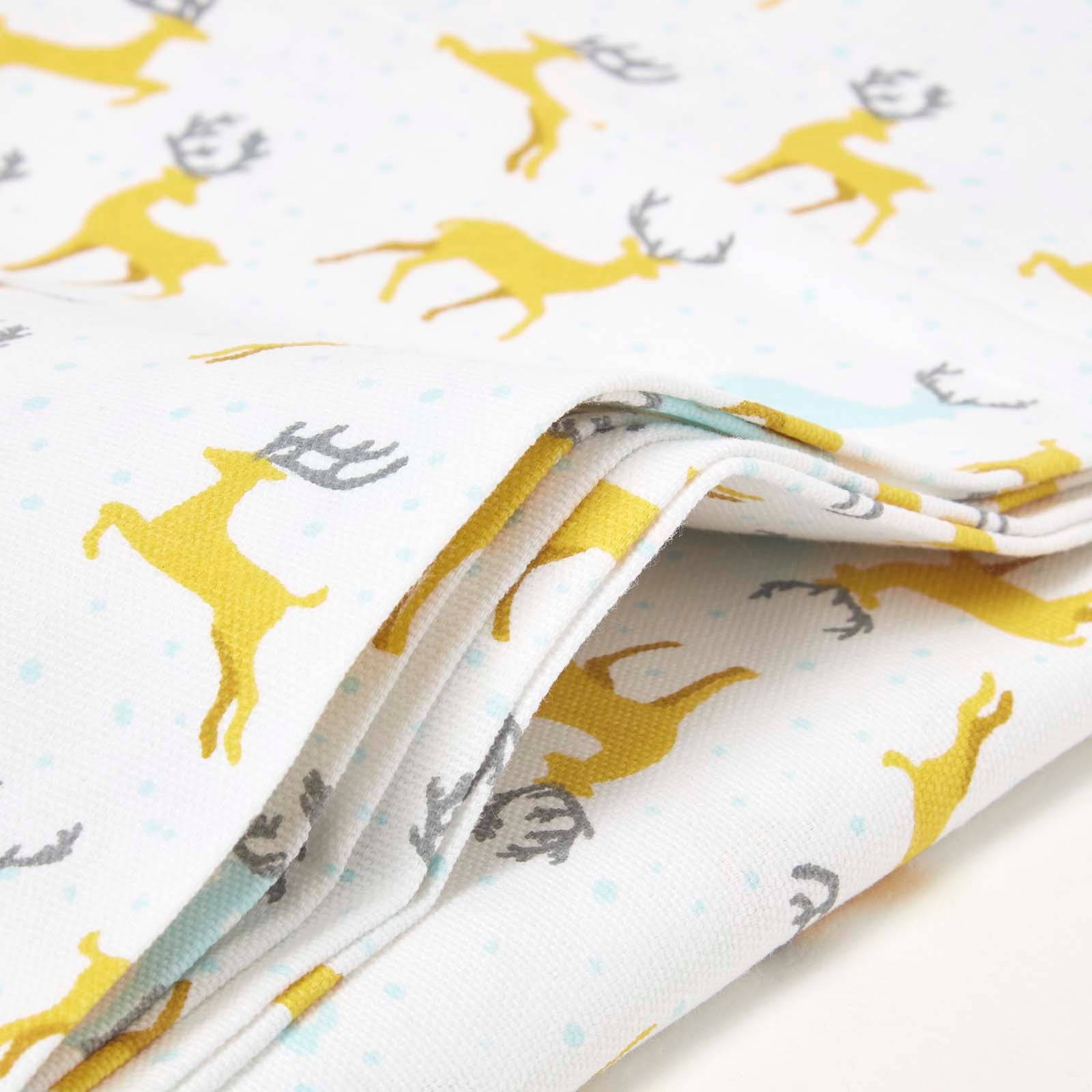 Majestic Stag 100% Cotton Round Grey Christmas Tablecloth 178 Cm