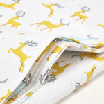 Majestic Stag 100% Cotton Grey Christmas Tablecloth | 137 x 137cm | Yellow & Grey