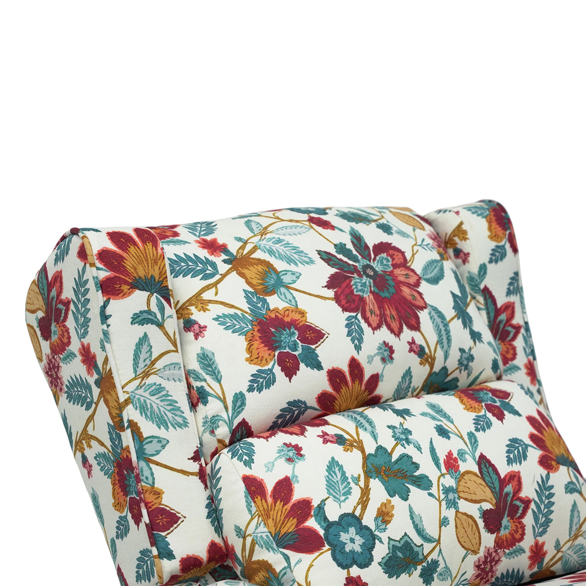 Breeins Floral Linen Upholstered Recliner Chair With Footrest & Adjustable Backrest