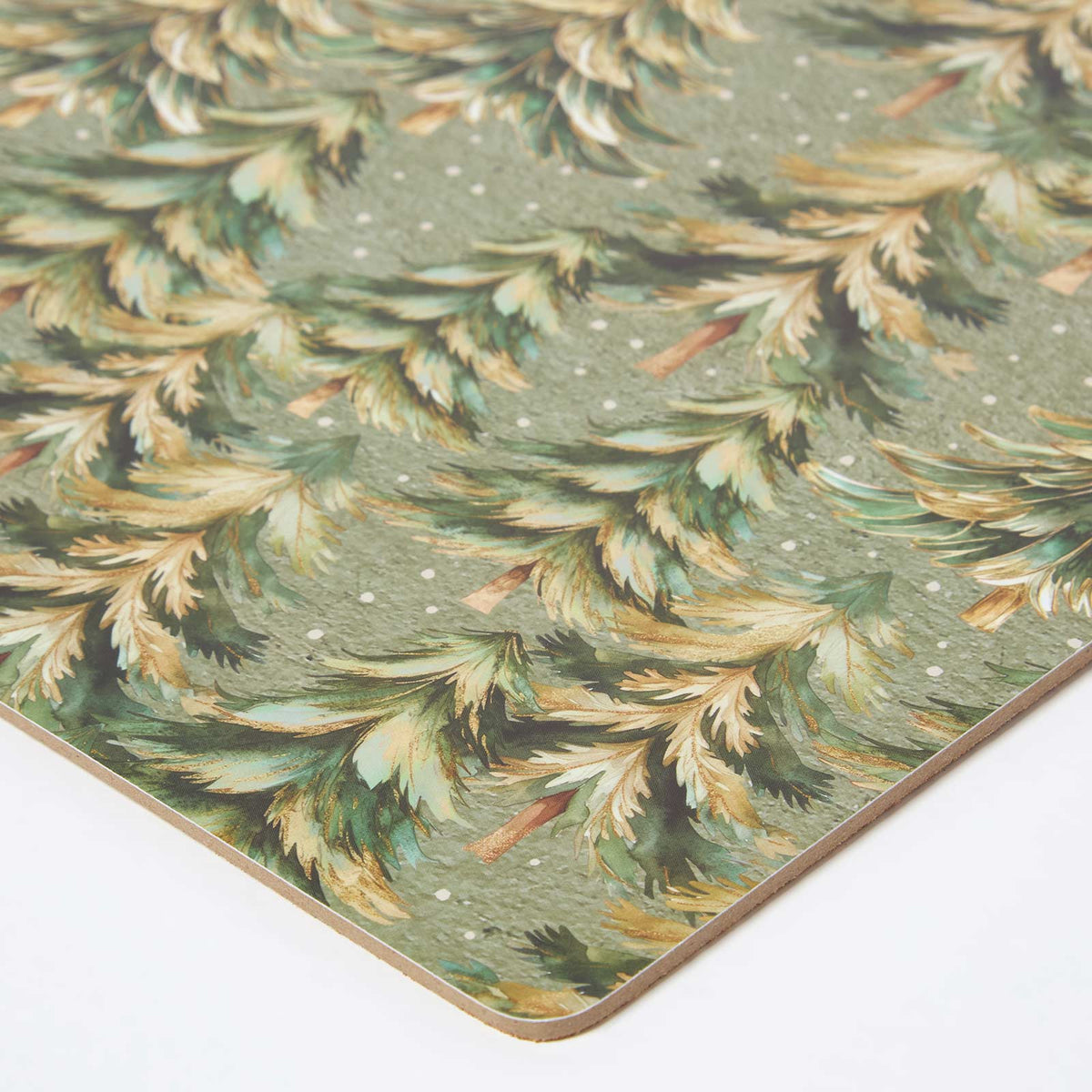 HOMESCAPES Xmas Forest Placemats & Coasters, Set Of 8