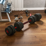 Adjustable 2 In 1 Barbell Dumbbells Set | 30kg | Black