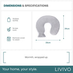 Livivo Grey U Shaped Hot Water Bottle 1l With Soft Washable Fleece Cover