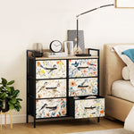 HOMCOM 6-drawer Chest Of Drawers, Fabric Dresser With Open Shelf