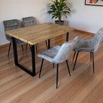 Colorado Dining Table With 4 Erica Velvet Chairs | One Size | Grey