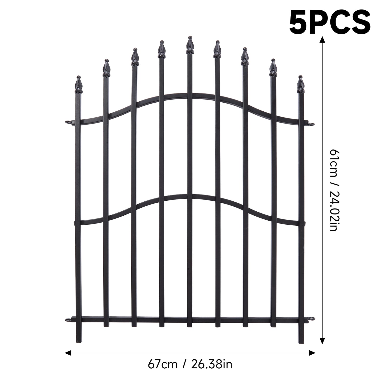 Breeins 5-pack Decorative Metal Garden Fence Panels