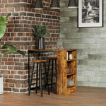 Bar Table Set With Storage Shelf, 2 Stools