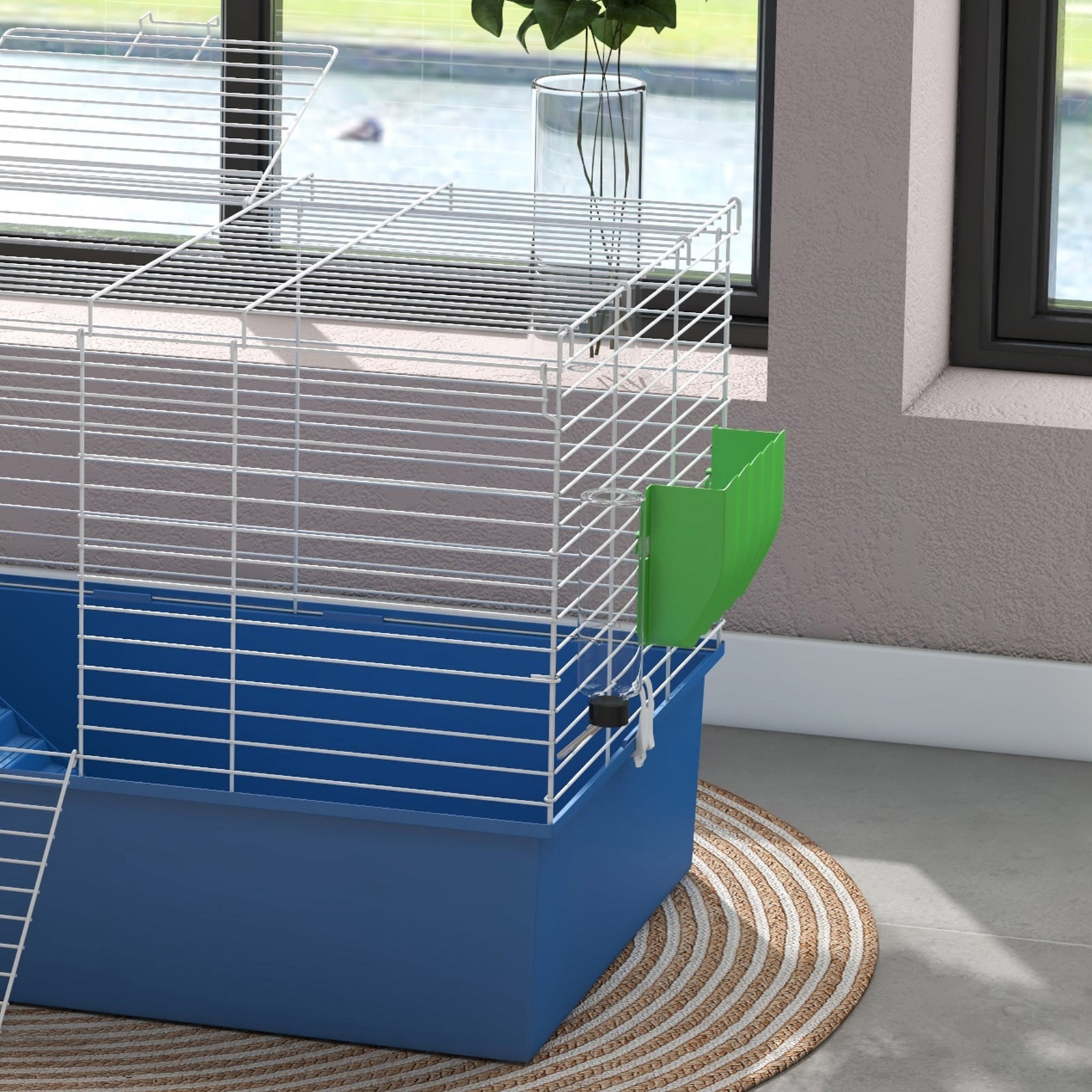 Small Animal Cage, Rabbit Guinea Pig Hutch, Pet Playhouse | Blue