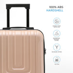 45x36x20cm Lightweight Underseat Cabin Carry On Suitcase - 100+ Airline Approved - Hard Shell Luggage - 4 Wheels | 45 x 36 x 20cm | Champagne