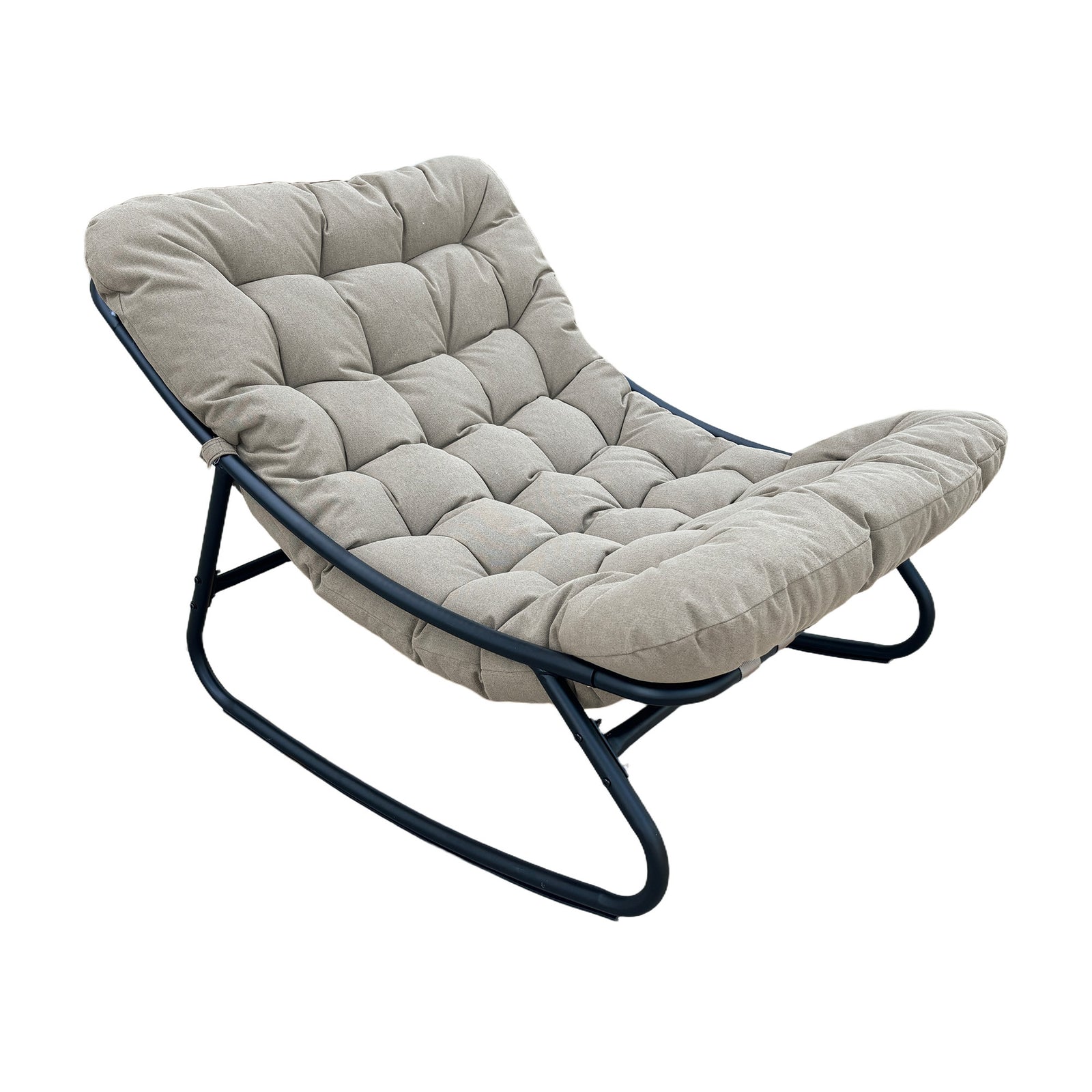 Solace Outdoor Rocking Chair And Stool | One Size | Light Brown