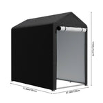 4x6ft Outdoor Storage Shed With Apex Roof – Waterproof Pe Fabric, Galvanized Steel Frame & Roll-up Door