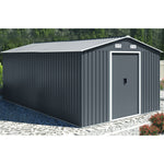 12x10 Ft Metal Apex Roof Garden Shed Outdoor Storage House