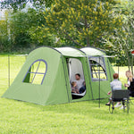 3-4 Man Tunnel Tent, 3000mm Waterproof, Porch | Green