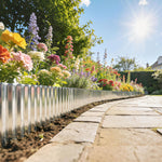 Metal Lawn Edging Border, 8 In X 21.3 Ft Garden Edging | Silver