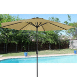 3m Garden Parasol Adjustable Tilting Parasol With Crank Handle For Outdoor Garden Patio Camping Without Base | One Size | Khaki
